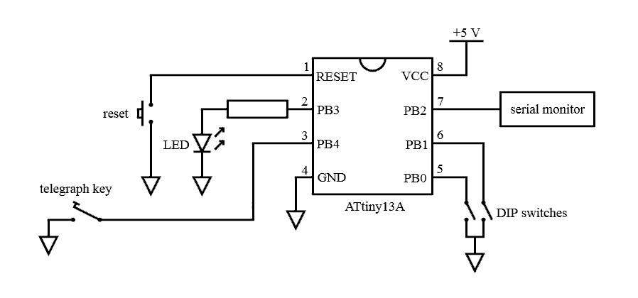 circuit for ATtiny Morse code decoder